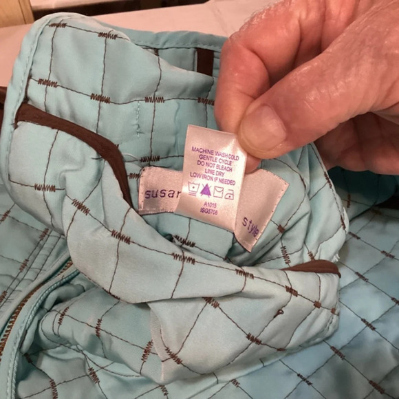 Susan Graver jacket Sz 1X reversible quilted brown & turquoise unique … - Picture 12 of 12